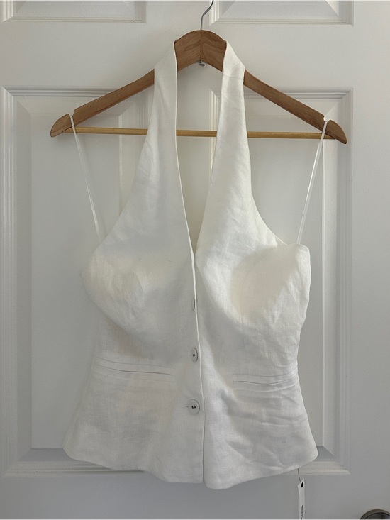 Reformation Tops - Reformation White Halter Linen Vest
